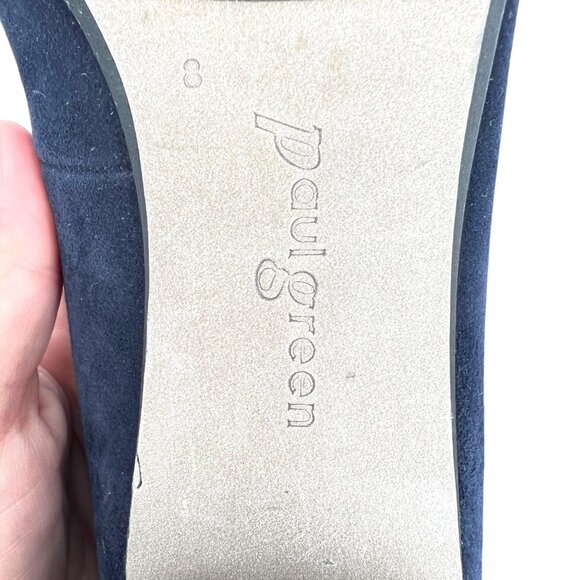 Paul Green Navy Blue Suede Low Block Heel Pumps Size 10.5 - Picture 7 of 14